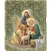 F.LLI BONELLA Fratelli Bonella | Quadro In Legno Sagomato Stile Vintage Sacra Famiglia e Angelo f.to 19x24 cm | Made in Italy