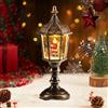 Auniq Lanterna di Natale a globo di neve con musica, Globo di Neve Natalizio Lanterna Retro Lampione Stradale LED Musicale Babbo Natale e Fiocco di Neve-Lampada di Natali, Luce notturna Natali Regalo