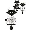 VIRTIME 1 Pezzo Orologio da Parete Effetto Legno Gatto Lavagna 35 x 27 cm 3 Modelli