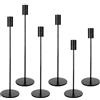 TTOPBAO 6 pezzi Portacandele Set, 6 nero Candelabro, 3 Porta Candele da Tavolo Cilindrico di diverse altezze, Feste di compleanno e Candele Decorative, Candelabri è adatto per Porta Candela matrimoni