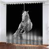 GDYRBY Tende Oscuranti Camera Da Letto Corte Con Occhielli, 3D Digitale Stampa Modello Di Cavallo Animale Tende Oscuranti Termiche Isolanti Per Soggiorno Moderne 300X280cm Decorazione Finestre