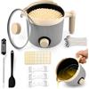 VeftBltrem Sciogli Cera per Candele Elettrico 1,5L, Kit Candele Fai da Te, Termometro | Fusore di Cera per Realizzare Candele 600W con Rivestimento Antiaderente e Spegnimento a 125°C, per Cera di Soia e Cera d'Api