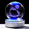 Movdyka Sfera di cristallo 3D a forma di delfino, regalo per donne, coppie, statua di delfino laser, statuetta in vetro, decorazione per la casa, palle di neve, delfini, regali per ragazze, per