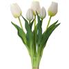 REBECCAGIBSON Tulipani artificiali, tulipani artificiali, fiori artificiali realistici al tatto, 33 cm, 2 fascette in silicone per cavi, per festa della mamma, compleanno, decorazione da giardino