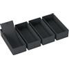 Yucch Set di 4 organizer per cassetti, compatibili con cassettiera Ikea Malm, scatole in tessuto pieghevoli con fondo rinforzato, ideali per biancheria intima, calzini e vestiti per bambini (nero)