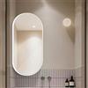 Generic Specchio da parete angolare girevole, 30 x 50/35 x 60/40 x 70 cm, specchio da trucco con braccio orientabile, specchio ovale da bagno, vitello e display orizzontale (bianco, larghezza 50 x altezza 80