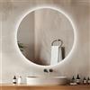 Venti Specchio Bagno LED Rotondo 60 cm, Retroilluminazione | Specchio Bagno con Luce, Specchio Illuminato Bagno, Interruttore Touch, Luce Bianca Naturale