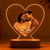 Wanapix | Placca 3D Luminosa Personalizzata | Cavetto USB incluso | Luce LED Multicolore | Regalo Originale per Fidanzati | San Valentino | Cuore | 100% Personalizzato