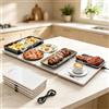 Generic Vassoio Riscaldante Elettrico Modulare, Funzionamento Touch, Espandibile con 8 Impostazioni di Temperatura e Timer, per cucine Professionali e Catering,B,2 Pieces Together