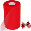 Tunejoy Rotolo di Tulle 6 inch x 100 Yard Bobina Tulle per Avvolgere L'Arco dei Mestieri Tutu Gonna Festa di Compleanno Compleanno Festival Décor Rosso