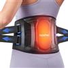 RENPHO Cintura Termica per Schiena, 5 Calore 3 Massaggio, Nero | Coperta elettrica riscaldante per schiena/collo/spalle, flanella morbida lavabile, grigio, senza fili