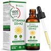 Detox Organica-Vitamina D3 K2 Gocce-1000 UI 60ml | Alto Dosaggio-Per Vegetariani-Integrazione Giornaliera-Salute delle Ossa-Formula Senza Additivi