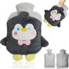 HSYTEK Mini borsa dell'acqua calda in peluche, morbida borsa dell'acqua calda, 500 ml, morbida borsa dell'acqua calda, con rivestimento in tessuto sostituibile, a prova di esplosione, a prova di