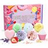 Geruicee 7 Bombe da Bagno Set Regalo,Sfere da Bagno con Sale Marino e Pressatura a Freddo,Bagnoschiuma con Ingredienti Naturali per Relax e Cura della Pelle,Scatola Regalo per Compleanno e Natale