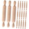 FUNOMOCYA 30 Pezzi Mini Mattarello in Legno per Utensile da Cucina in Miniatura per Casa delle Bambole Accessorio Gioco Educativo per Impastare e Attività Creative
