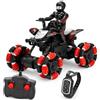 Generico Quad Radiocomandato con Pilota con Luci Giocattolo Acrobatico Drift 360° Spinning Action Telecomandato ATV Quadbike Doppio Telecomando Macchina Telecomandata 4x4 Cross Super Quad Esterni Interni (A)