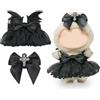 DLAYLQZG 17cm per Set Vestiti per Bambola for Labubu, Vestito Gotico Ali di Pipistrello con Fermaglio a Fiocco, Accessori Costume Figura da Collezione di Moda (Style)