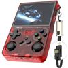 Generic R36xx - Console di gioco portatile retrò, schermo 3,5, controller di gioco viola trasparente con WiFi, controlli in stile arcade (rosso trasparente)