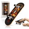 QYEHF Fingerboard professionale in legno d'acero naturale，Il Padrino - Rosso | Mini skateboard in acero a 5 strati, Da assemblare, per appassionati di skateboard, Regalo di compleanno per adolescenti
