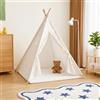 TTISJHK Tenda per bambini, per interni, con tappetino, 120 x 120 x 140 cm, colore | Tenda da gioco per bambini in cotone con catena luminosa a LED, spazio per 1-3 bambini, tenda tepee per la cameretta dei