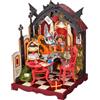 Rolife Rosa Salon Modello, Sala da Tè Gotica per Hobbisti e Adulti | Sala da tè gotica in miniatura con gatto, dolcetti e teiera sospesa; 145 pezzi, circa 2 ore di montaggio.