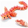 Joycabin Axolotl stampato in 3D con ali, 21 cm, colore: rosa dorato | giunti mobili in PLA, personaggio animale fantasy, animali stampati in 3D per bambini per compleanno, Natale