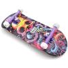 SPITBOARDS Set completo per fingerboard in legno, da 34 mm, set completo per assemblaggio, legno a 5 strati, per Trucks con scanalature di blocco, ruote CNC Bearing Wheels, Real Wear Graphics, Laser