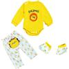 WEQNT Set di vestiti per bambole da 50 a 55 cm Reborn Baby Bambole, 4 pezzi con gilet mimetico, body arancione, pantaloni e cappello, cotone, tema animali, unisex, 0-3 mesi