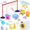 DIELOVEHUA 22 pezzi accessori per la casa delle bambole in miniatura, set di pulizia per bambini, strumenti di pulizia in miniatura, set di giocattoli per la pulizia, colore casuale