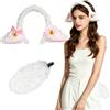 YEAMLTE 3 PCS Set Costume da Pecora Fascia con Orecchie di Agnello e Coda Cravatta | Accessori per Costumi da Animale, Set di Accessori per Costume da Agnello, per Cosplay Halloween Costume Fancy