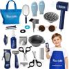 EULEUY Set da parrucchiere per bambini, giocattolo per salone di bellezza con asciugacapelli, forbici e accessori per lo styling, set da gioco da parrucchiere per giochi di ruolo, giocattolo educativo per