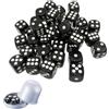 Lathurna Set Di 40 Dadi Neri in Acrilico 14 Mm Con Angoli Arrotondati, Resistenti E Facili Da Leggere, Con Numeri Bianchi Chiari Per Giochi Da Tavolo, Esercizi Di Calcolo, Giochi Di Gruppo E Attività Creative
