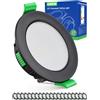 HOMEOW Faretti LED da Incasso per Cartongesso Nero 4W, Foro 55-68mm | 29mm Ultrasottili, IP44 Faretti Led Soffitto, Regolabile Calda 2700K Neutro 4000K Freddo 6000K, Set di 20