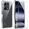 FDHYFGDY Cover Per Xiaomi Redmi Note 14S Con 1X Pellicola protettiva, custodia per cellulare in TPU antiurto trasparente, Custodia protettiva sottile in silicone morbido