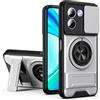 JNERBUYI Supporto Cover per Xiaomi Redmi Note 17 pro max. Silver | Xiaomi Redmi Note 17 pro max Cover, Anello 360 Custodia, Protezione Lente, Supporto Pieghevole, Sottile