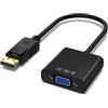 Vancle Adattatore DisplayPort a VGA, Convertitore DP maschio a VGA Femmina, Convertitore video Full HD 1080P 60Hz per HDTV, PC Monitor, Proiettore, TV (nero)