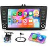 Hodozzy 4G+64G Autoradio per Skoda Octavia 2 mk2 Rapid Yeti Roomster Superb | Android 8 Pollici Touch Schermo Autoradio con Carplay Wireless Android Auto Stereo 2 Din Bluetooth DSP GPS WiFi Radio FM RDS