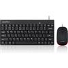 Perixx PERIDUO-212 Tastiera e Mouse - con Filo - Nero - US English layout