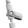 MOVE SPEED Chiavetta USB da 128 GB, USB C e USB 3.0 con 150 MB/s, 2 in 1, mini chiavetta USB ad alta velocità per iPhone 15/16/17/18 Pro/Duo, telefoni cellulari Android, Windows, Mac, tablet, laptop