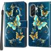 PHINIENLAND Cover per Samsung Galaxy A37 / A36 custodia portafoglio Turquoise | 3 scomparti carte, 1 tasca banconote, Chiusura magnetica, Supporto, Pelle PU flip cover per Samsung Galaxy A36