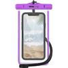 EAZY CASE - Custodia subacquea impermeabile, colore viola, universale, per tutti i modelli fino a 6,7 pollici, con cordino nero