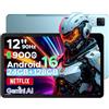 DOOGEETab U12 Android 16 Tablet 12 Pollici FHD+ 90Hz, 24GB RAM(6GB+18GB Estesa) 128GB ROM, UNISOC T7255 Octa-Core, Batteria 9000mAh, WIFI 5, Widevine L1, 13MP+8MP Fotocamera, Jack 3.5mm, Blu