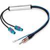 Vomtaric Adattatore da doppio Fakra a DIN, splitter Dual Fakra per autoradio con alimentazione phantom a 12V, adattatore da connettore Fakra Z a connettore antenna DIN per installazione autoradio aftermarket