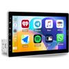 CAMECHO [Upgrade] CAMECHO 10.1 Pollici Stereo 1 DIN con YouTube Carplay Wireless Android Auto, Autoradio con Schermo, Vivavoce Bluetooth 5.2, FM/RDS/AM Radio, Mirror Link, Supporta USB/TF card/Aux-in