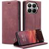 owlhold Cover Xiaomi 17T Custodia Xiaomi 17T Portafoglio Flip [Antiurtoo] [Cavalletto] [Carta Fessura] Cover Pelle per Xiaomi 17T - Vino Rosso
