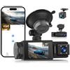 GOHHDL Dash Cam a 3 canali 1080p (anteriore, posteriore e interni), dash cam per auto con controllo tramite app, visione notturna a infrarossi e assistenza al parcheggio