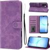 LSPCASA Custodia a libro per Samsung Galaxy A17, in pelle PU, con scomparti per carte, funzione leggio, crisantemo, viola
