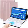 QYiiD Custodia con Tastiera Touchpad per Lenovo Tab M10 Plus 10.3 Pollici FHD (TB-X606F / TB-X606X), Cover Sottile Leggera con Tastiera Italiano QWERTY Staccabile Rimovibile con Touchpad, Oro Rosa