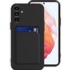 Anlalish Cover per Samsung S25 FE con Porta Carte, Antiurto Ultra Sottile Protettiva Custodia per Samsung Galaxy S25 FE Silicone TPU Protezione (Nero)
