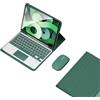 GUPENAA Custodia con Tastiera per Samsung Galaxy Tab S8 Plus/S8+/S7 Fe/S7+/S7 Plus 12.4'', Tastiera Bluetooth Wireless Rimovibile Magnetica con Supporto per S Pen,Dark Green